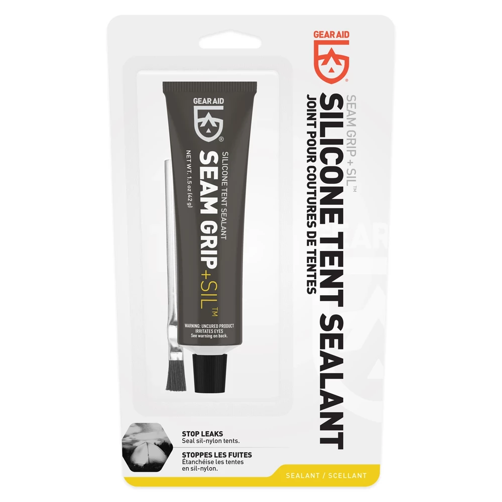 Shelters Gear Aid Seam Grip SIL Silicone Tent Sealant 1.5 Oz 4 Shelters Gear Aid Seam Grip SIL Silicone Tent Sealant 1.5 Oz