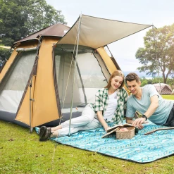 Hewolf Auto 3-4 Person Tent - Camel 16 Hewolf Auto 3-4 Person Tent - Camel