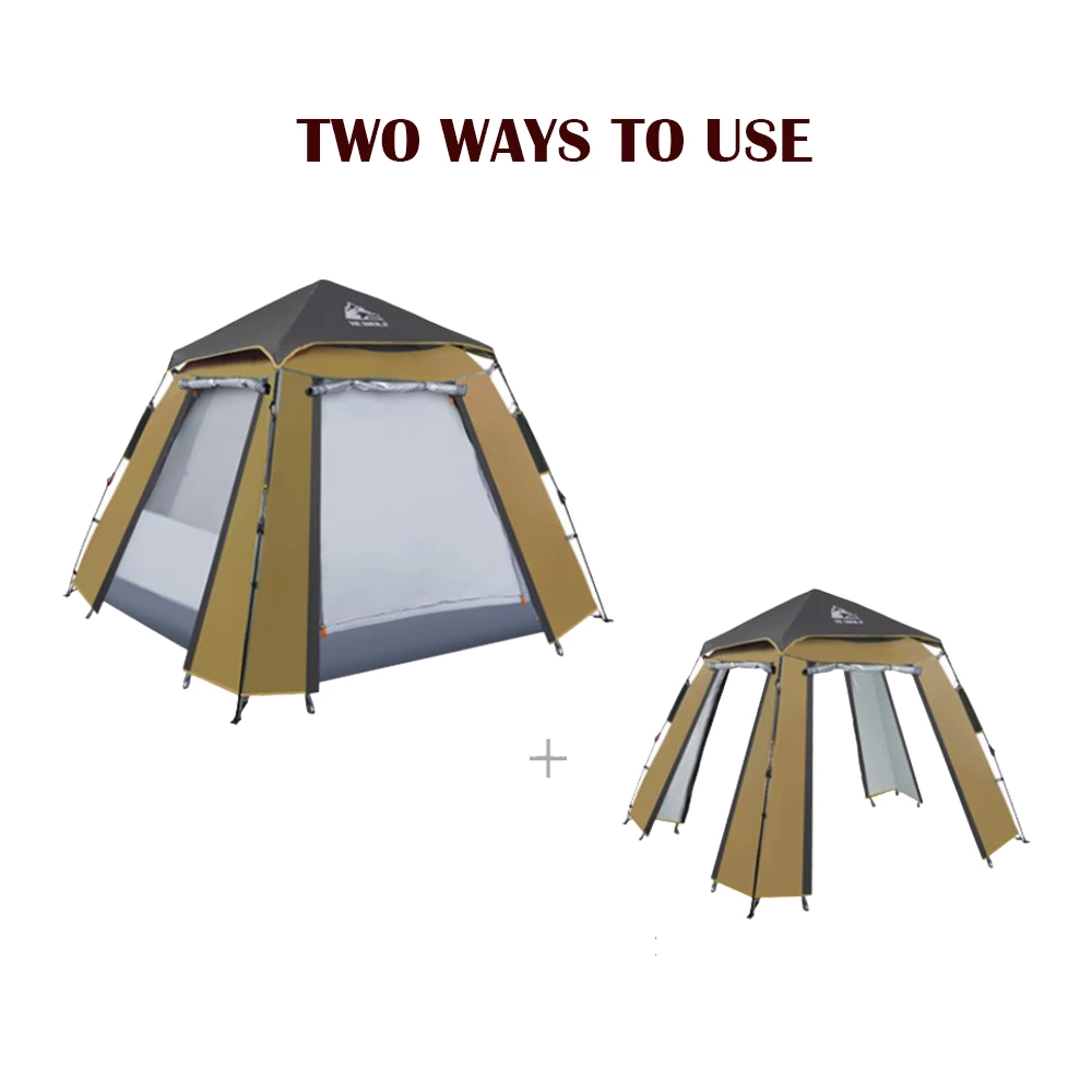 Hewolf Auto 3-4 Person Tent - Camel 4 Hewolf Auto 3-4 Person Tent - Camel