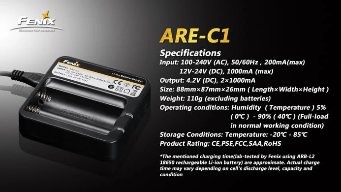 Fenix ARE-C1 18650 Battery Charger 4 Fenix ARE-C1 18650 Battery Charger