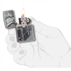 Zippo Resting Cowboy Refillable Windproof Lighter - 24879