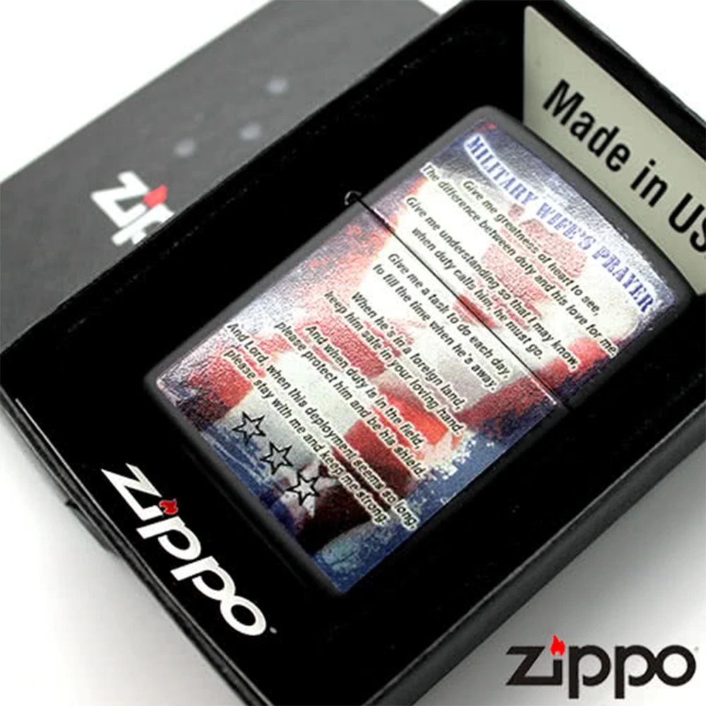 Zippo Military Wife Prayer Refillable Windproof Lighter - 28315 4 Zippo Military Wife Prayer Refillable Windproof Lighter - 28315