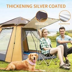 Hewolf Auto 3-4 Person Tent - Camel 17 Hewolf Auto 3-4 Person Tent - Camel