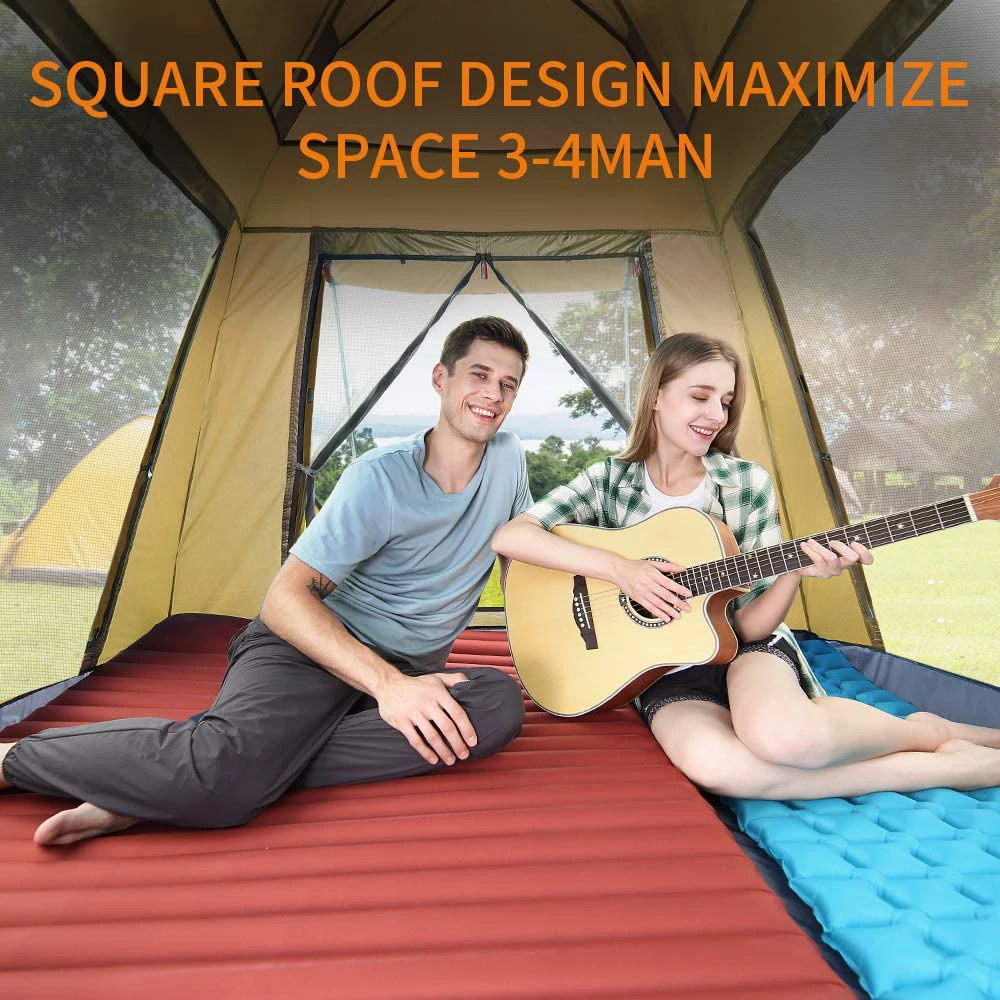 Hewolf Auto 3-4 Person Tent - Camel 10 Hewolf Auto 3-4 Person Tent - Camel