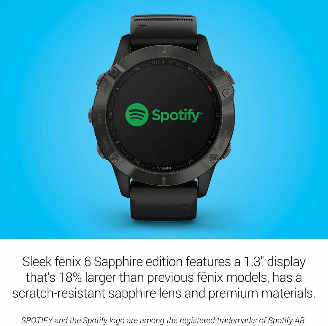 Garmin Fenix 6 GPS Watch - Sapphire Grey 11 Garmin Fenix 6 GPS Watch - Sapphire Grey