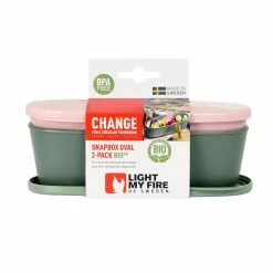 Light My Fire SnapBox Oval BIO 2-pack - Mustyyellow/hazyblue