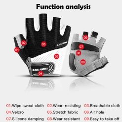 MONTANIC Kyncilor Open Finger Cycling Gloves Anti-slip Gel Cycling Gloves Anti-slip Shockproof Mountain Road Sports Gloves