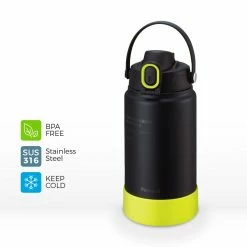 Peacock 1.5L One Touch Sports Bottle With Handle