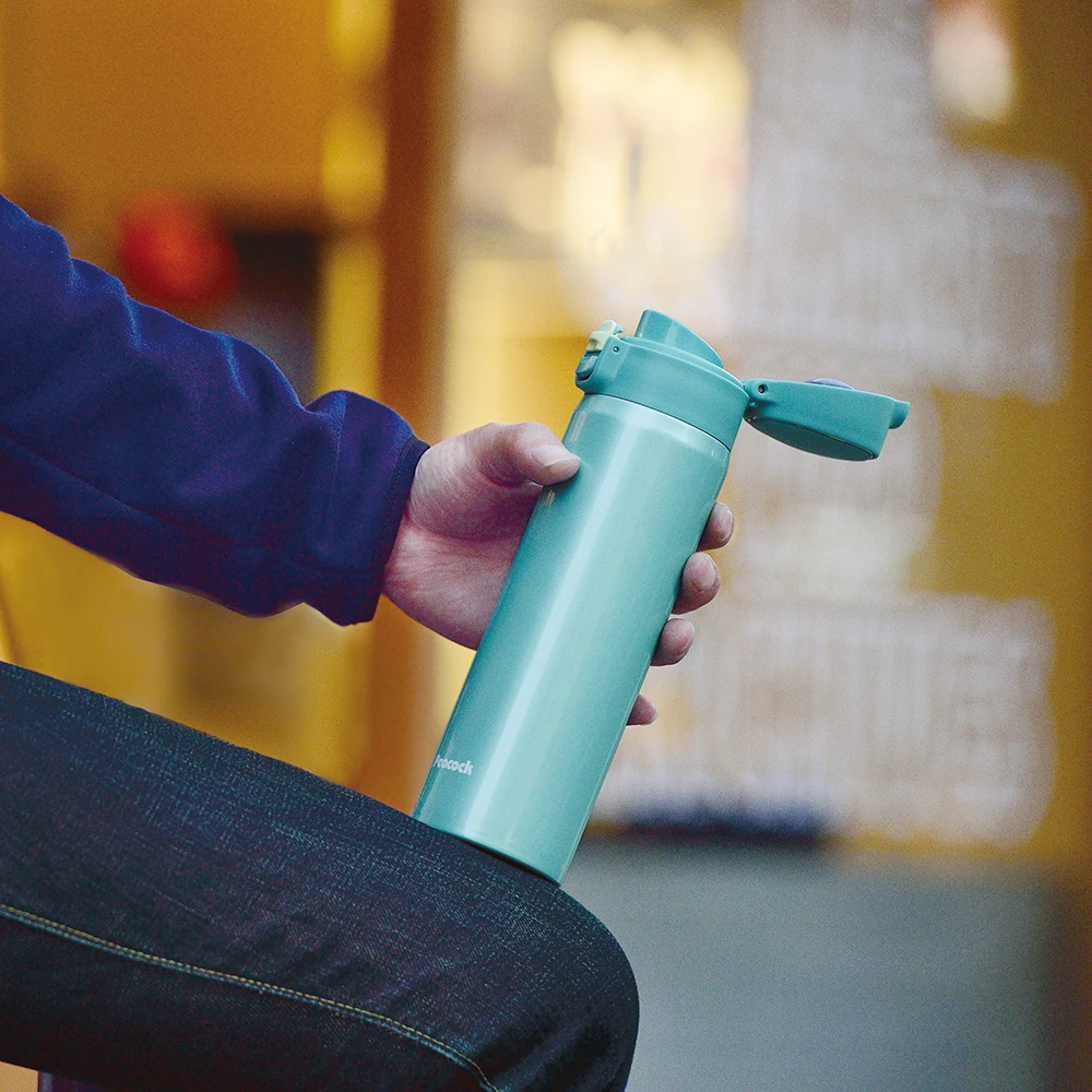 Peacock 0.55L Light Weight One Touch Bottle - Sky Blue 7 Peacock 0.55L Light Weight One Touch Bottle - Sky Blue