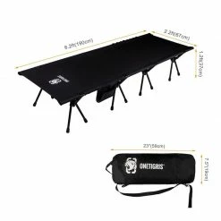 OneTigris Outdoor Foldable Camp Bed - Black