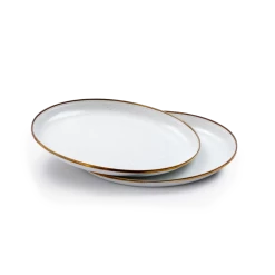 Barebones Enamel Salad Plate - Set Of 2