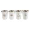 Camp Leader 4 Pcs Stainless Steel Cup - White