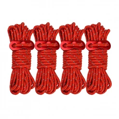 Camp Leader 4 Pcs Reflective Rope 4MM - RED