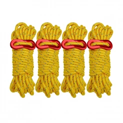 Camp Leader 4 Pcs Reflective Rope 4MM - YELLOW