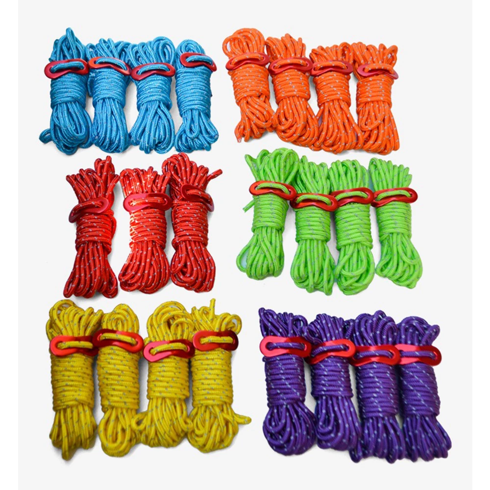 Camp Leader 4 Pcs Reflective Rope 4MM - YELLOW 6 Camp Leader 4 Pcs Reflective Rope 4MM - YELLOW