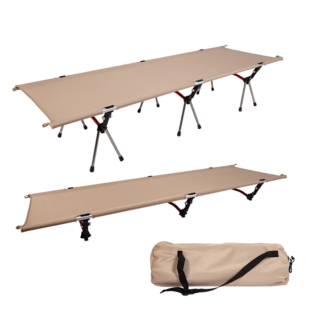 Camp Leader High Collapsible Camp Bed - Tan 4 Camp Leader High Collapsible Camp Bed - Tan