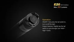 Fenix E20 XP-E2 LED Flashlight (2015 EDITION)