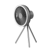 MONTANIC Tripod Fan With White Ring Light USB Rechargeable