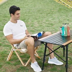 Hewolf Foldable Wooden Chair - Small