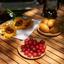 Hewolf Foldable Large Wooden Egg Roll Table