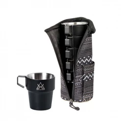 KZM Stainless Steel Black Mug 5P