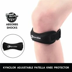 MONTANIC Soft Brace Knee Protector Belt Adjustable Breathable Patella Tendon Strap Guard
