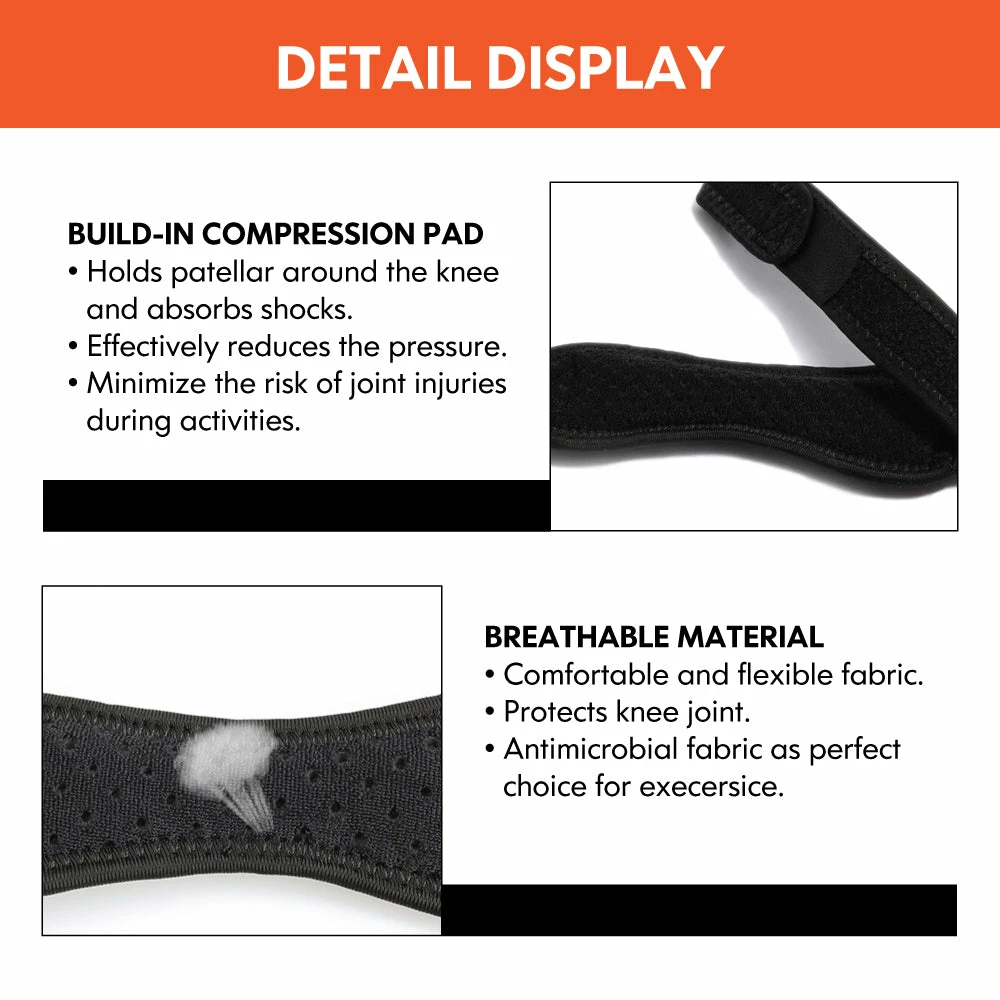 MONTANIC Soft Brace Knee Protector Belt Adjustable Breathable Patella Tendon Strap Guard 8 MONTANIC Soft Brace Knee Protector Belt Adjustable Breathable Patella Tendon Strap Guard