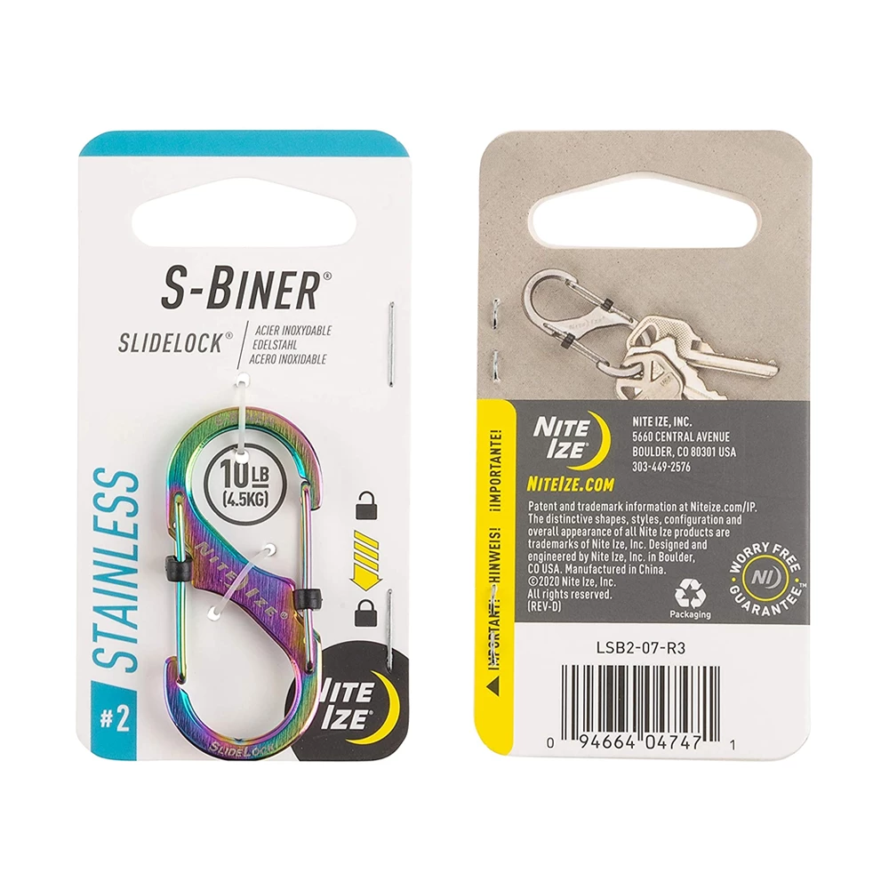 Nite Ize S-Biner® SlideLock® Stainless Steel #2 - Spectrum 5 Nite Ize S-Biner® SlideLock® Stainless Steel #2 - Spectrum