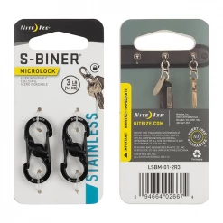 Nite Ize S-Biner® MicroLock® Stainless Steel 2 Pack - Black