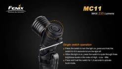Fenix MC11 Anglelight Black Upgraded Version 155 Lumens