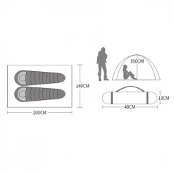 Hewolf 2 Person Double Layer Aluminum Pole Tent 16 Hewolf 2 Person Double Layer Aluminum Pole Tent