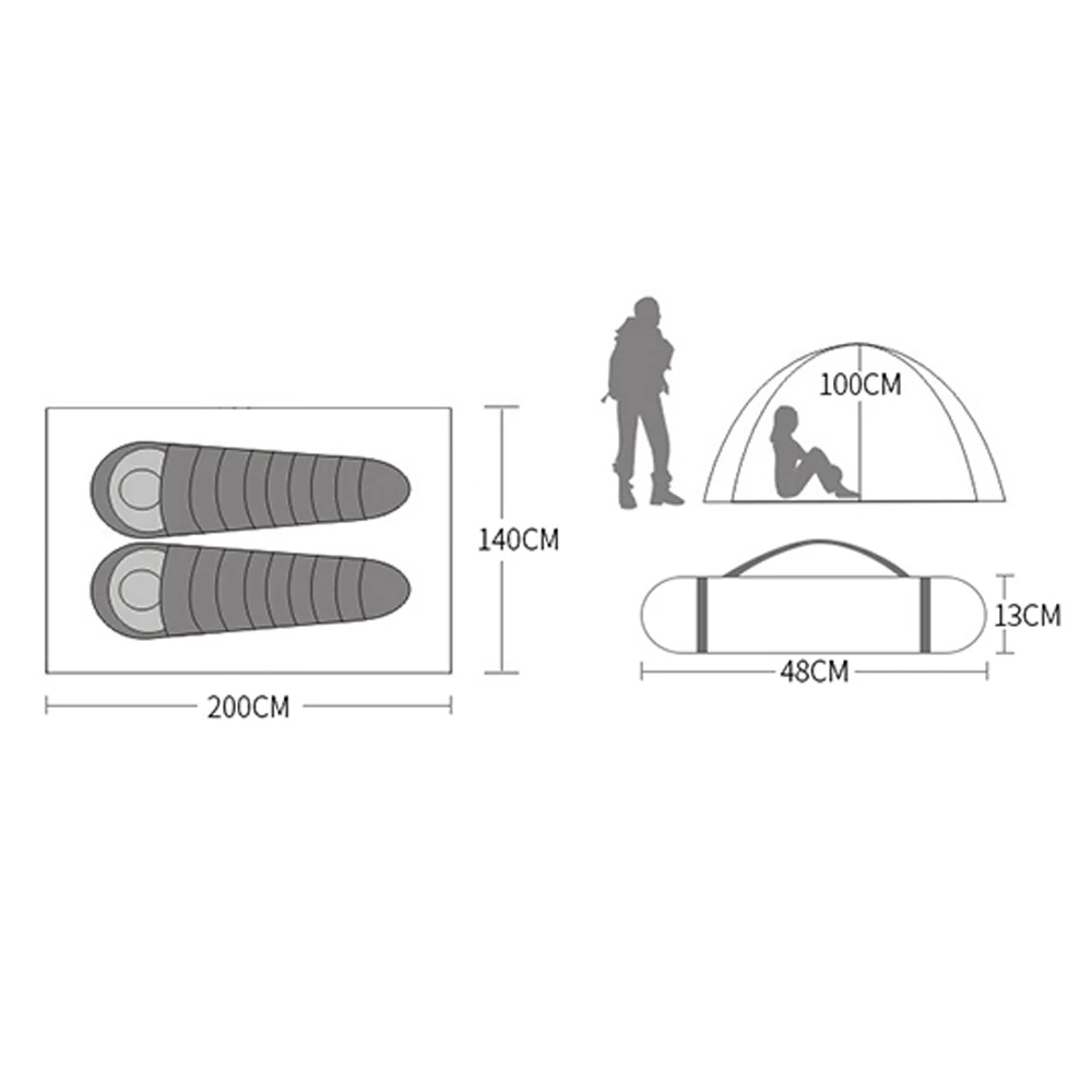 Hewolf 2 Person Double Layer Aluminum Pole Tent 6 Hewolf 2 Person Double Layer Aluminum Pole Tent