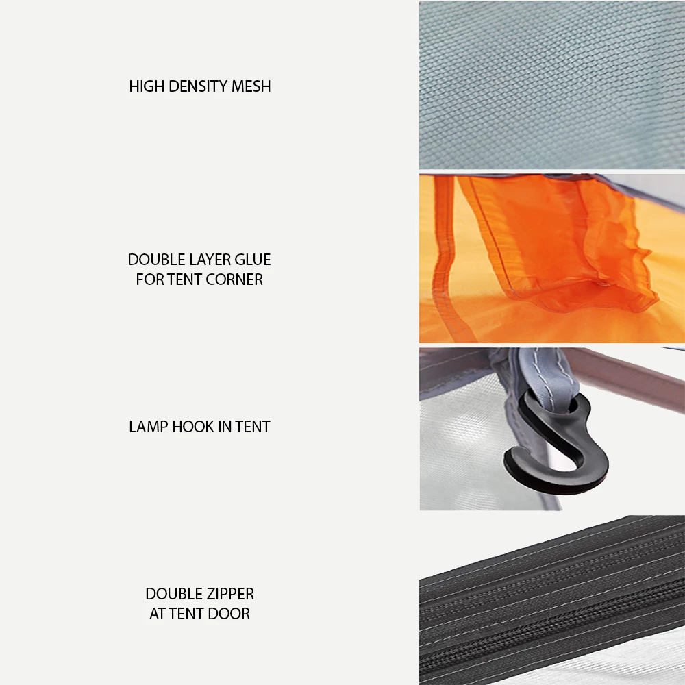 Hewolf 2 Person Double Layer Aluminum Pole Tent 4 Hewolf 2 Person Double Layer Aluminum Pole Tent