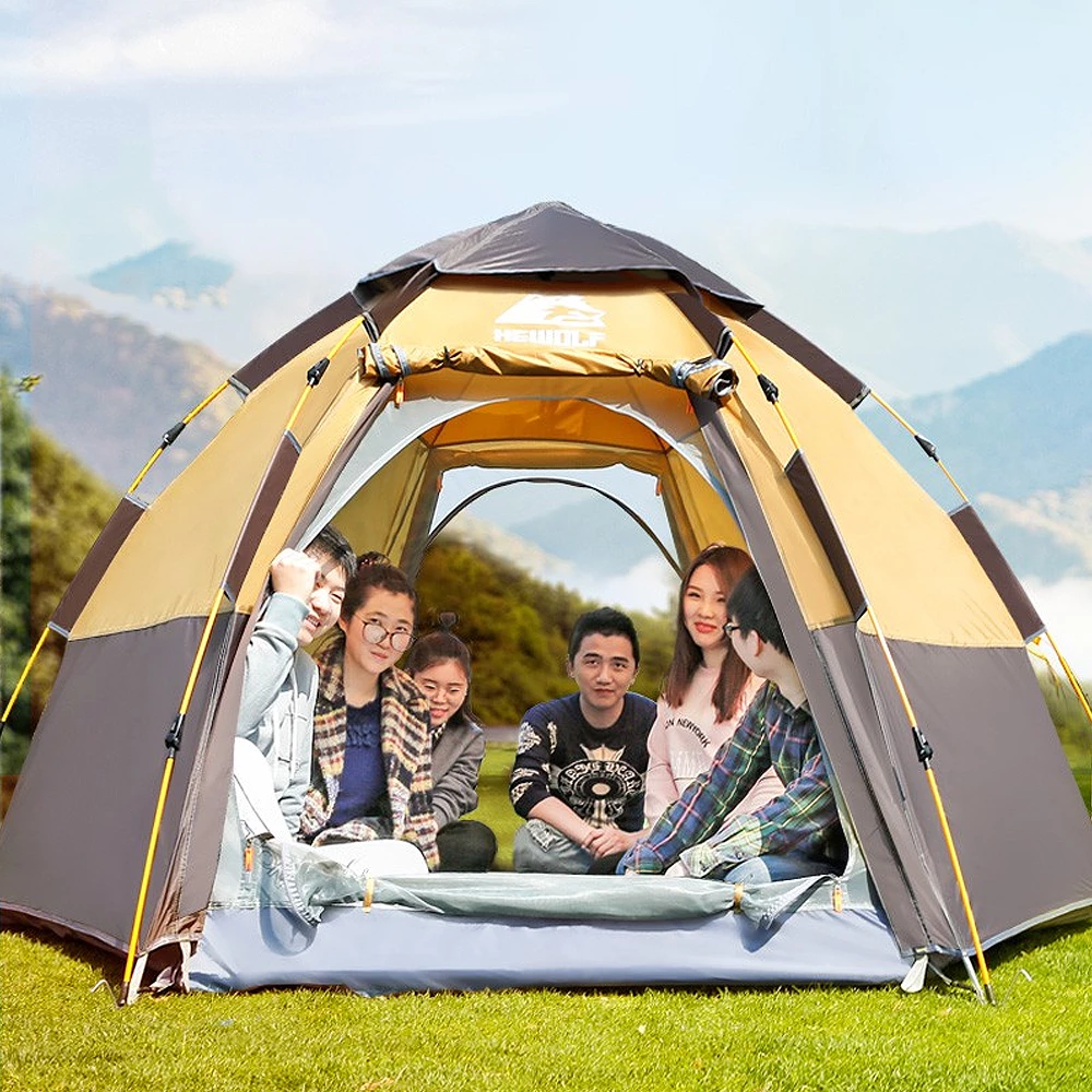 Hewolf 3-5 Person Automatic System Large Outdoor Camping Tent 13 Hewolf 3-5 Person Automatic System Large Outdoor Camping Tent