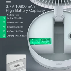 Adyss Fans And Lights P10 Folding Retractable Camping Fan - Black