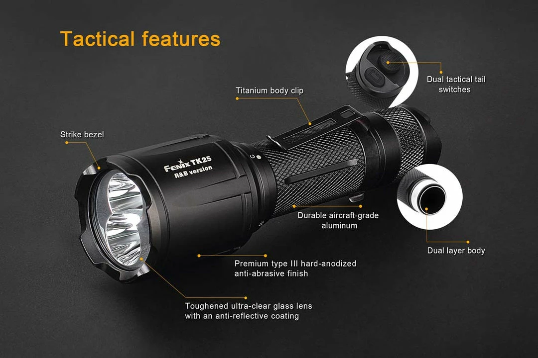Fenix TK25 LED Flashlight RB Version Black 5 Fenix TK25 LED Flashlight RB Version Black