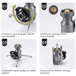 CAMPING MOON Campingmoon Tripod Collapsible Gas Stove 11 CAMPING MOON Campingmoon Tripod Collapsible Gas Stove