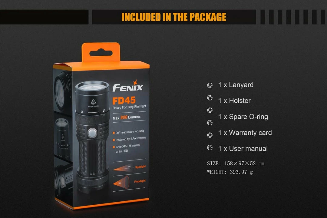 Fenix FD45 Ledflashlight 900 Lumen Black 9 Fenix FD45 Ledflashlight 900 Lumen Black