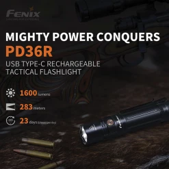 [Special Bundle 2 For 1] Fenix PD36R Rechargeable Flashlight + (Free) E01 V2.0