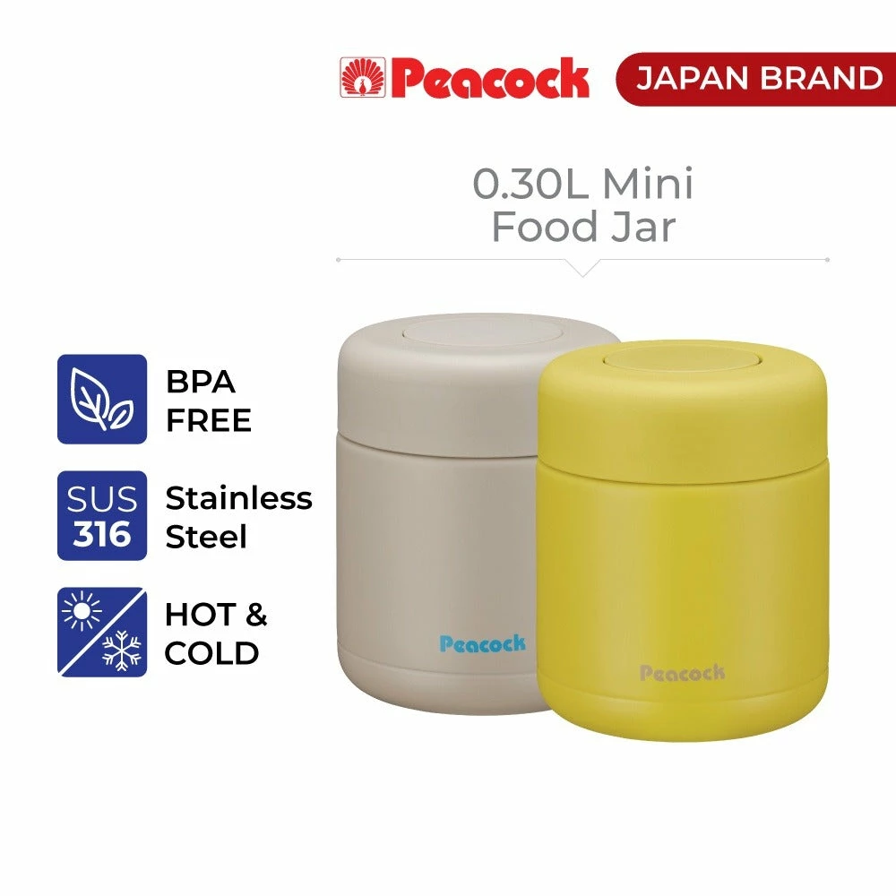 Peacock 0.30L Mini Food Jar - Citron Yellow 6 Peacock 0.30L Mini Food Jar - Citron Yellow