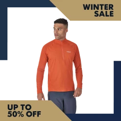 Rab Pulse Long Sleeve Zip - Firecracker