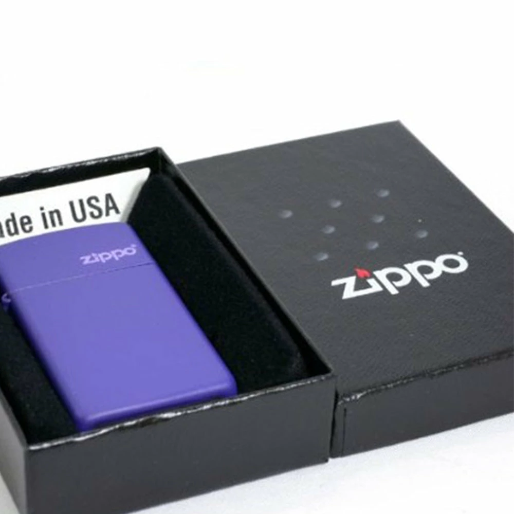 Zippo 1637ZL Slim Purple Matte With Zippo Logo - Refillable Windproof Lighter 4 Zippo 1637ZL Slim Purple Matte With Zippo Logo - Refillable Windproof Lighter