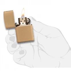Zippo 204 Brushed Solid Brass - Refillable Windproof Lighter