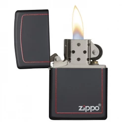 Zippo 218ZB Classic Black And Red Zippo - Refillable Windproof Lighter