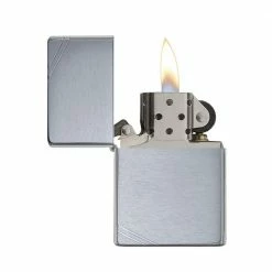 Zippo 230 Brushed Chrome Vintage With Slashes - Refillable Windproof Lighter