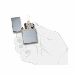 Zippo 230 Brushed Chrome Vintage With Slashes - Refillable Windproof Lighter
