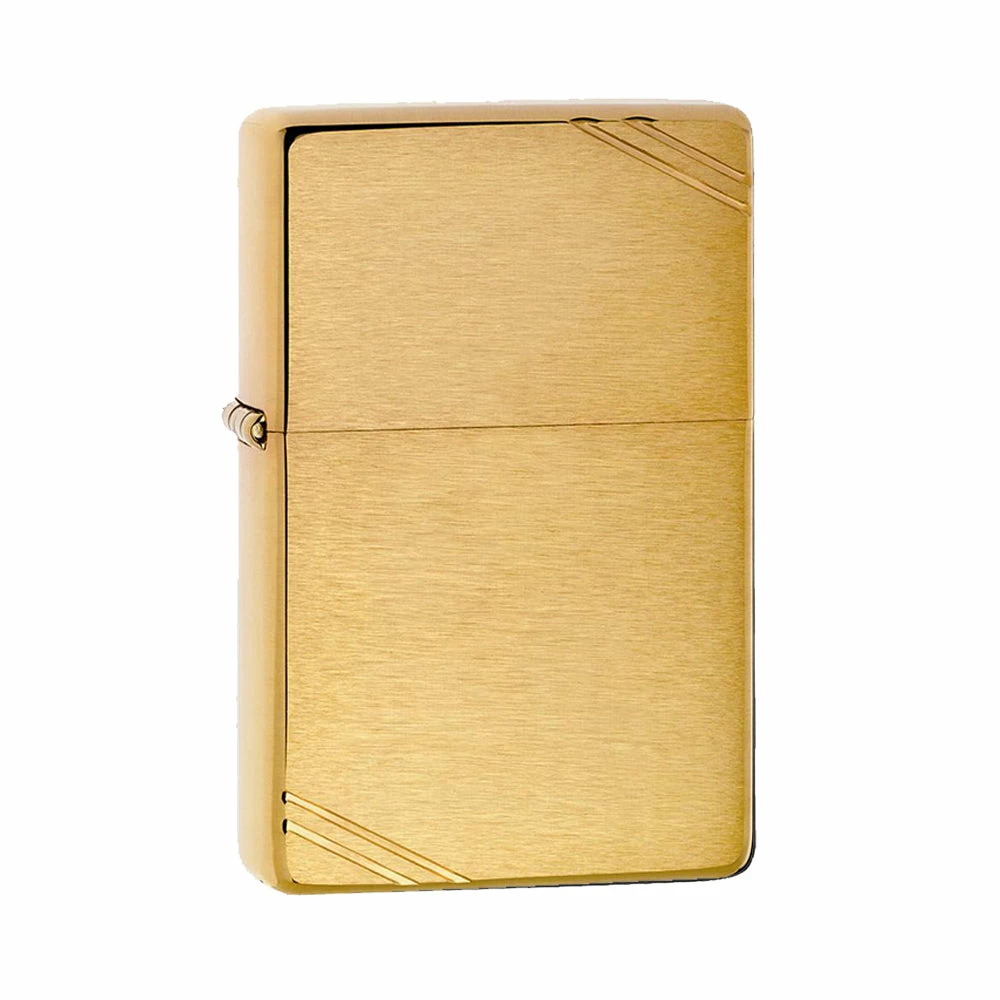 Zippo 240 Brushed Brass Vintage With Slashes 5 Zippo 240 Brushed Brass Vintage With Slashes