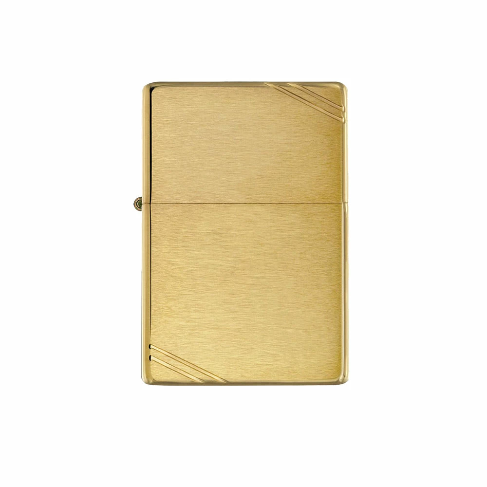 Zippo 240 Brushed Brass Vintage With Slashes 3 Zippo 240 Brushed Brass Vintage With Slashes